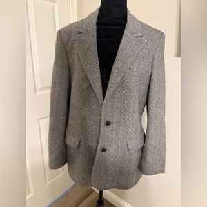 Oscar de la Renta Charcoal Herringbone Blazer